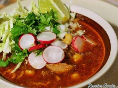 赤かぶ入りひよこ豆スープ(pozole)